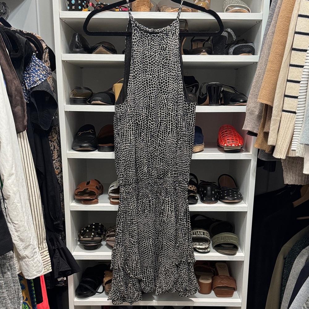 Ramy Brooks Sleeveless Black and White Printed Dress
